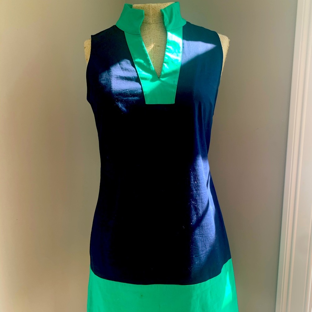 Sail to Sable navy and green dress